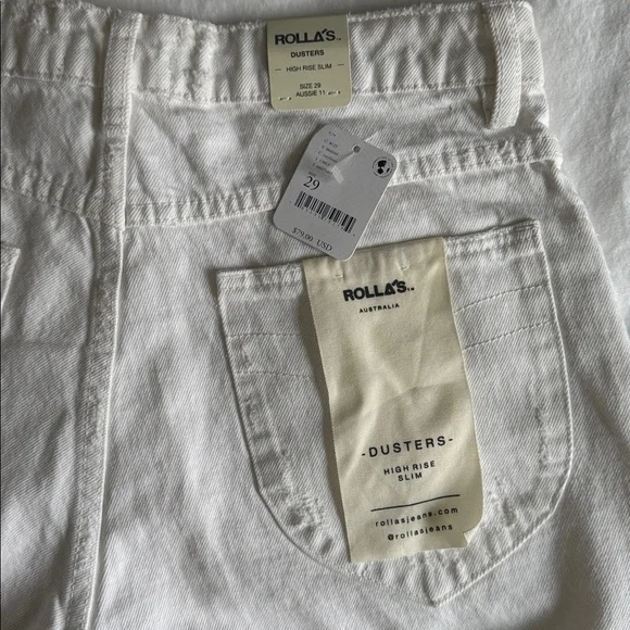 Rollas White Denim Cutoff Shorts Layla - Picture 3 of 3